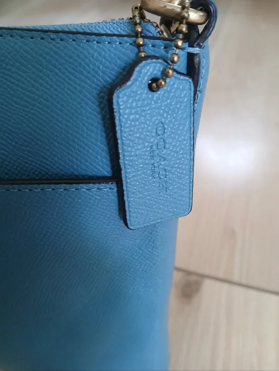 Coach New York Leather Kitt Messenger Crossbody Bag In Blue - Picture 4 of 12